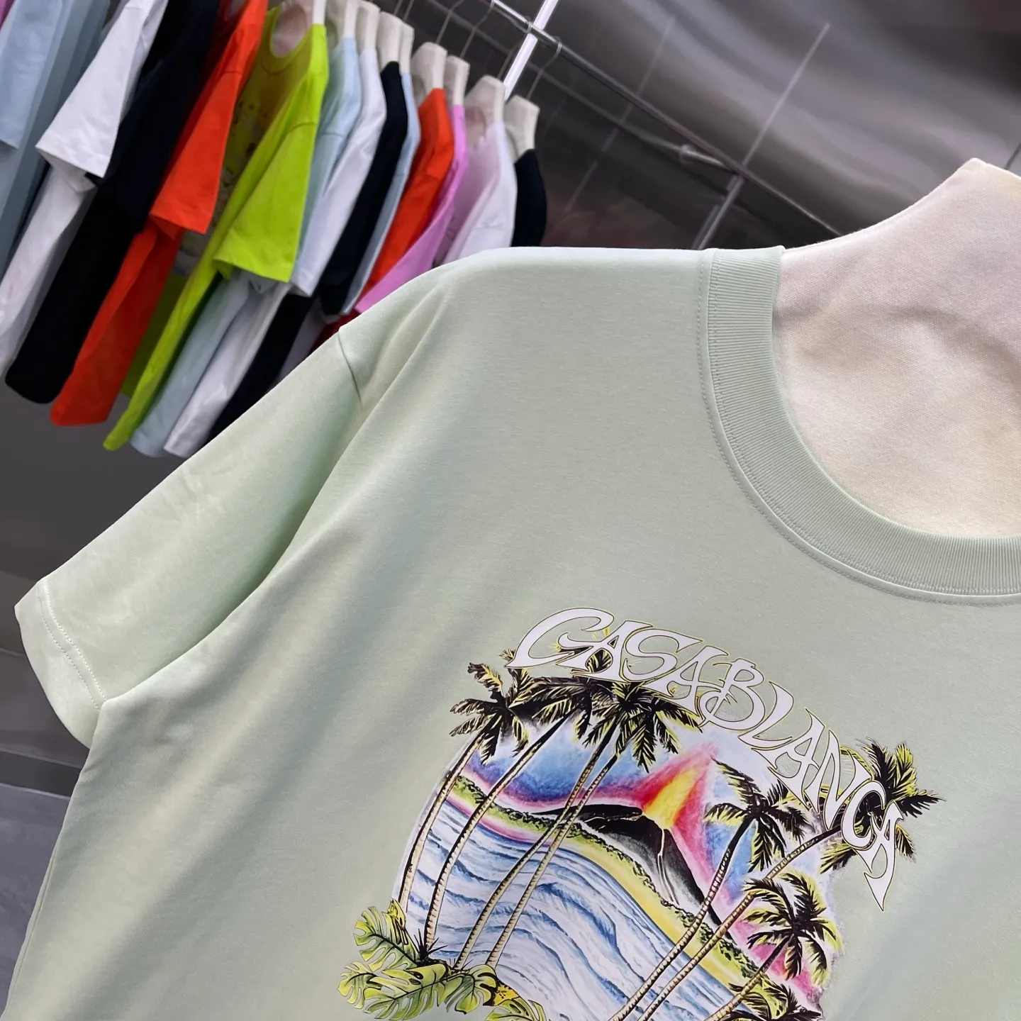 New Arrival Casablanca Classic Series T ～ ， ， 。 ， Classic ， In Stock ！ ：White Black Light Green Light Blue Pink（5 ） Size：S M L XL XXL